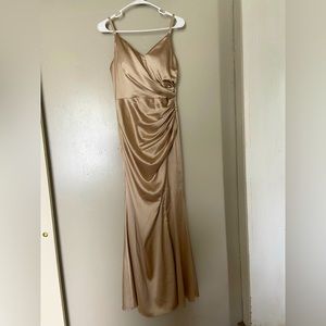 Revelry bridesmaid dress in color champagne gold